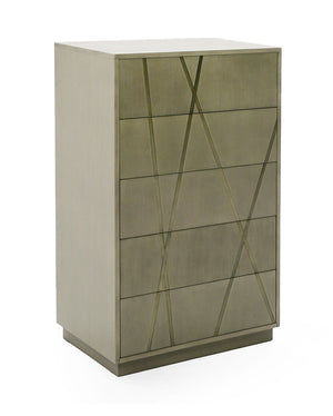 VIG Furniture Modrest Nixa - Modern Wide Birch + Brushed Bronze Chest VGVC-J1909-5H-L-BIR