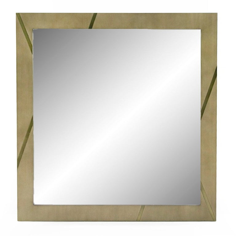 VIG Furniture Nixa Modern Birch Framed Mirror 41"X39" — Matte Grey With Brushed Bronze Accents For Contemporary Spaces VGVC-J1909-M-L-BIR
