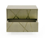 VIG Furniture Modrest Nixa - Modern Wide Birch + Brushed Bronze Nightstand VGVC-N1909-L-BIR