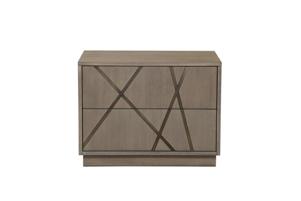 VIG Furniture Modrest Nixa - Modern Beige Velvet + Brushed Bronze + Birch Bedroom Set VGVC-BD1909-SET-BGE