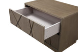 VIG Furniture Modrest Nixa - Modern Beige Velvet + Brushed Bronze Bed + Birch Nightstands VGVC-BD1909-BED-NS-BGE