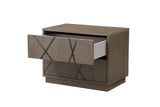 VIG Furniture Modrest Nixa - Modern Beige Velvet + Brushed Bronze Bed + Birch Nightstands VGVC-BD1909-BED-NS-BGE