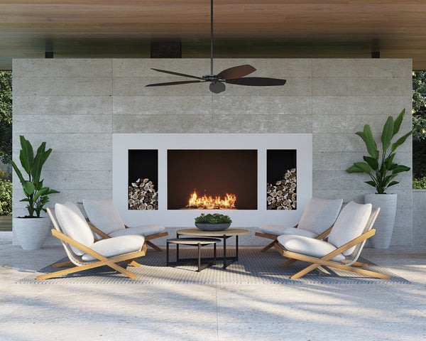 Sunpan AMALFI Coffee Table - Large Natural Teak & Black Aluminum Frame for Contemporary Indoor & Outdoor Use 109455