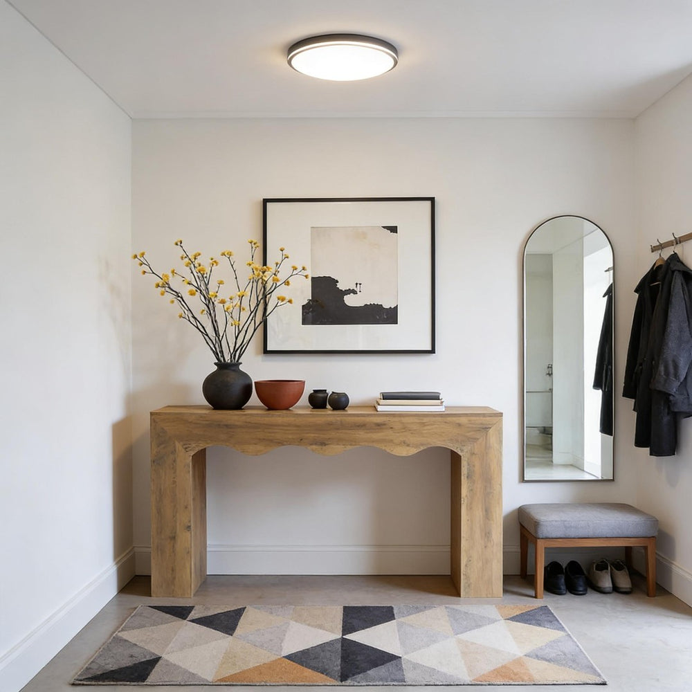 English Elm Wood Solid Fir Console Table Handcrafted Farmhouse Style for Entryway or Sofa T3971P449635