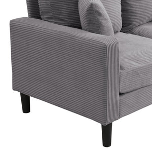 English Elm 57 Inch Compact Upholstered Loveseat with Hardwood Frame for Modern Living Spaces Light Gray W311P221207