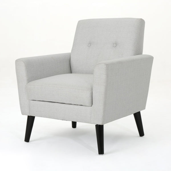 English Elm Christopher Knight Home® - CLUB Vintage-Inspired Fabric Club Chair with Nailhead Trim & Scroll Arms, Birch Legs, Contemporary Comfort LIGHT GREY 31.5 L x 27.75 W x 18.5 H 60848.00LGRY