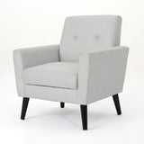 Christopher Knight Home® - Noble House - Sienna Mid Century Light Grey Fabric Club Chair