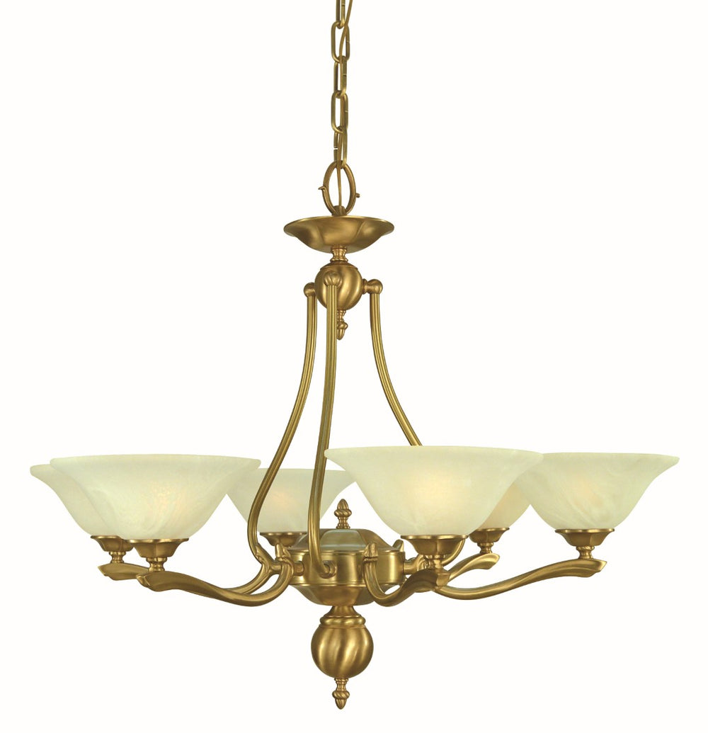 Framburg 6-light Elegant Italian Die-cast Chandelier For Dining Spaces – Handcrafted Masterpiece In Usa Brushed Brass Metal 7996 Br
