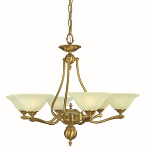 Framburg 6-light Elegant Italian Die-cast Chandelier For Dining Spaces – Handcrafted Masterpiece In Usa Brushed Brass Metal 7996 Br