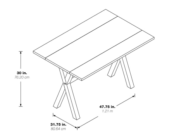OSP Home Furnishings Albury Flip Top Table Wood/White