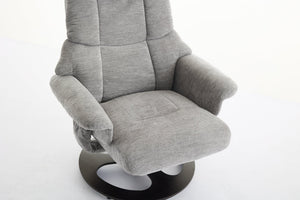 English Elm 010-Ergonomic Recliner Chair with Ottoman — 360° Swivel Lounge, Chenille Comfort, Heated Seat, Massage, Adjustable Backrest Grey W2636P262448