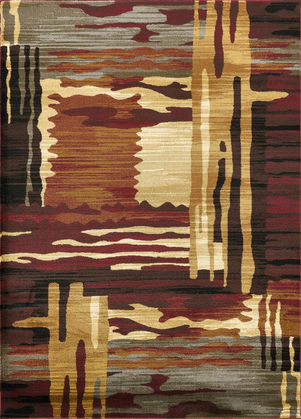 English Elm Joy Abstract Geometric Stripe Area Rug Bold Multi-color Low Pile Living Room Floor B186P452311