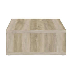 English Elm Square Engineered Wood Coffee Table - Distressed Pine Finish, Rustic Charm & Open Shelving Design B016P380696-GIGA