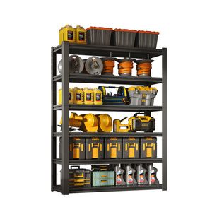 English Elm 82"H 6-Tier Metal Shelves - 2400LB Heavy Duty Adjustable Garage Rack, Easy Tool-Free Assembly, Versatile Storage T2398P252494