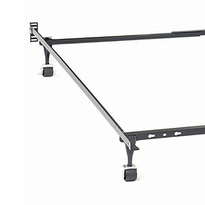 English Elm Deverton Heavy Gauge Steel Bed Frame with Six Leg Support and Matte Black Finish B062P468021