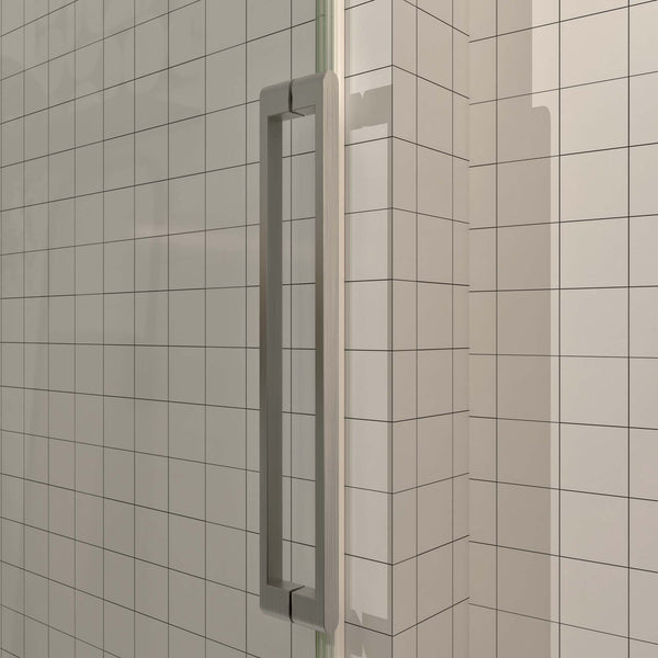 English Elm S-RM6076TN Frameless 56-60"W x 76"H Sliding Shower Door – 5/16" Tempered Glass, Quiet Rollers, Easy-Clean Finish W1865P352971