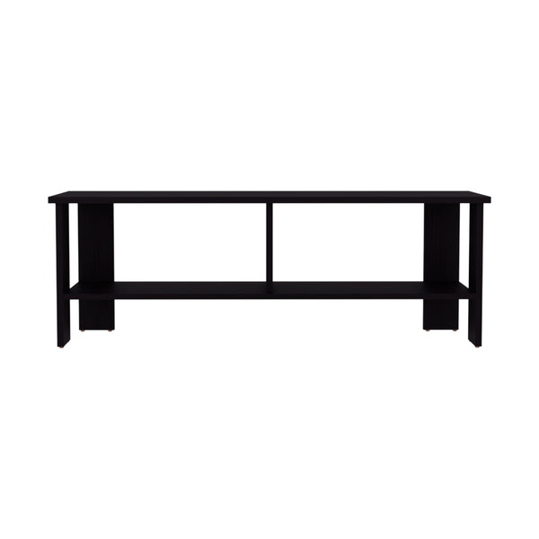 English Elm Navia sleek 47" TV Stand with Two Open Shelves for Living Room Bedroom Modern Storage and Style Black 53 L x 18 W x 4 H B070P286439