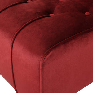 English Elm Christopher Knight Home® - TUFTED Chaise Lounge Garnet Velvet Upholstery - Plush 100% Polyester Seating, Birch Legs, Luxe Comfort 60129.00NVLTGARN