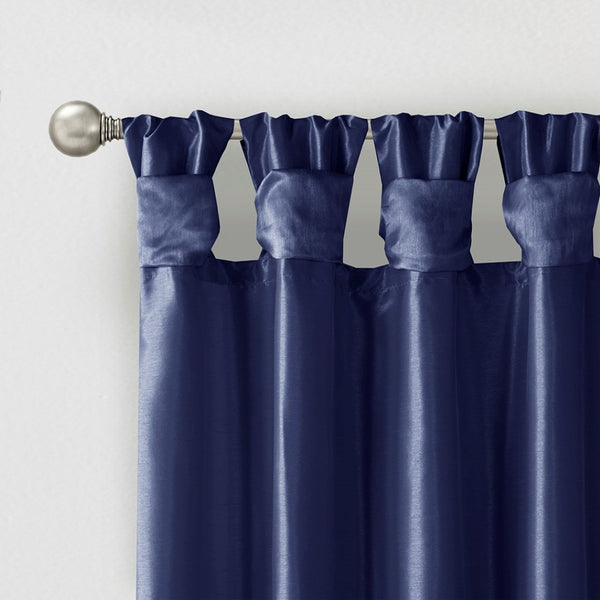 English Elm Twist Tab Lined Window Curtain Panel - Luxurious Navy 50X120" For Elegant Drapery & Privacy B03598206-GIGA