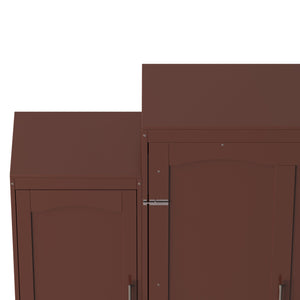 English Elm Full Full Size Murphy Bed with Two Wardrobes and Foldable Platform, Space-Saving Modern Guest Solution Walnut 84.9 L x 12 W x 7 H N733S235596D