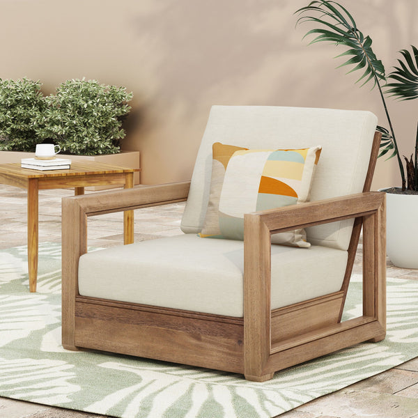 English Elm Christopher Knight Home® - 4 Piece Sofa Seating Group with Cushions Brown Acacia Floor-Loveseat Set Water-Resistant Cozy Patio 67306.00BBGE-2_70130.00BBGE