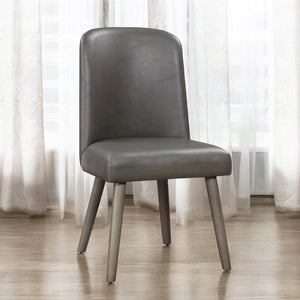 English Elm Set Of 2 Cushioned Pu Side Chairs With Gray Oak Legs, Modern Comfort For Dining & Home Office B016P314454-GIGA