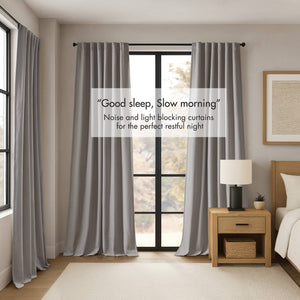 English Elm 2-pk 52x108 Inch Total Blackout Curtain Panels Noise Reducing Bedroom Theater Grey B035P496620