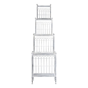 English Elm 25.5x17x80.5" Iron Etagere Three Tier Antique Shelf Twisted Rope Detail Tall Storage W2078P452902