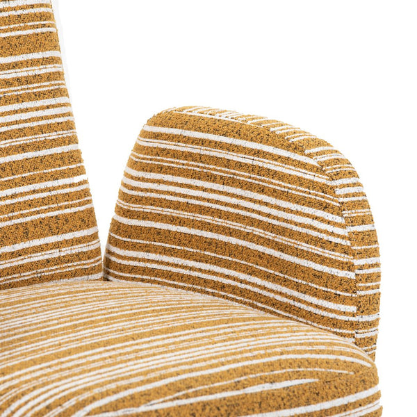 English Elm Modern Bouclé Armchair with High-Density Foam, Side Pocket & Solid Wood Legs for Cozy Reading Spots Mustard yellow W395P376568