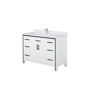 English Elm White Bath Vanity With 48" Quartz Top, Soft-Close Storage, And Faucet Set For A Timeless Upgrade B2731P260601-GIGA