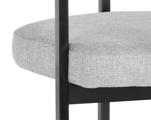 Sunpan Marris Dining Armchair - Modern Elegance with Sleek Design and Luxurious Stainless Steel Frame Gunmetal / Belfast Heather Grey