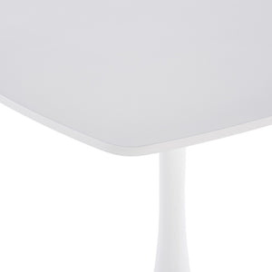 English Elm 1+4,5pieces Mid-century Dining Set White Mdf Top Tapered Metal Legs Seats Six W3766S00010