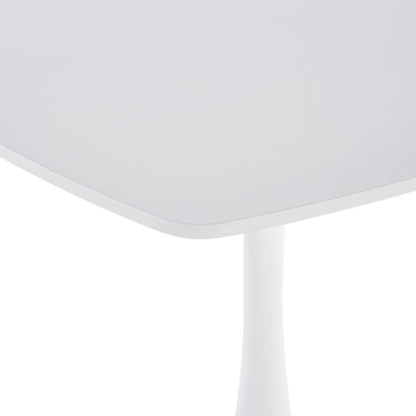 English Elm 1+4,5pieces Mid-century Dining Set White Mdf Top Tapered Metal Legs Seats Six W3766S00010