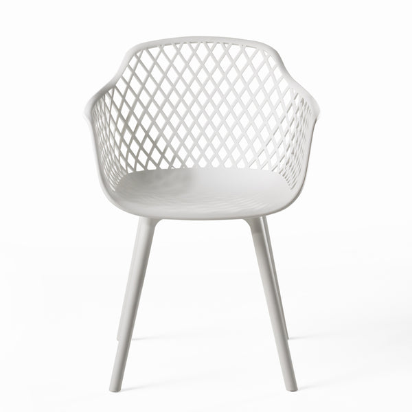 English Elm Christopher Knight Home® - POPPY Weather-Resistant Outdoor Dining Chair with Diamond Mesh Design, Sturdy Polypropylene Comfort White 24 L x 23.5 W x 22.4 H 69069.00WHI