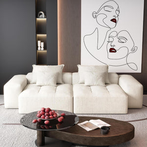 English Elm Modern Oversized Modular Sectional Sofa - Sparkling Chenille, 2 Chaise Lounges, 4 Pillows, No Assembly W1885S00065