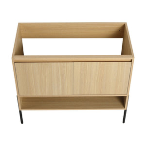 English Elm 36" Freestanding Bathroom Vanity Cabinet, 2 Soft-Close Doors, KD Packing, No Sink Included, Modern Storage Solution W1972P199461