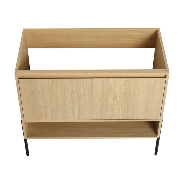 English Elm 36" Freestanding Bathroom Vanity Cabinet, 2 Soft-Close Doors, KD Packing, No Sink Included, Modern Storage Solution W1972P199461