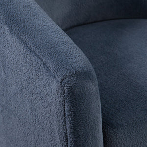 English Elm Oaklynn Barrel Swivel Accent Chair in Durable Performance Fabric — Stain-Resistant, 360° Comfort Navy B050P281008