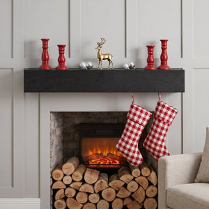 English Elm 48'' Solid Western Red Cedar Floating Mantel Shelf Rustic Farmhouse Wall Display W2640P358910