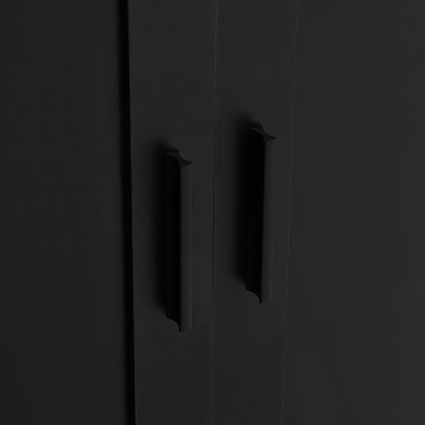 English Elm Storage Cabinet Tall Mdf Two Door Adjustable Shelves Matte Black Home Office Bath N725P181207Z
