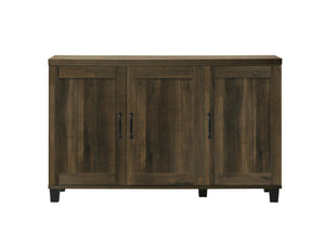English Elm Cortona Three Door Shoe Cabinet with Oak Grain Laminate Finish for Entryway Dark Oak B2749P413396