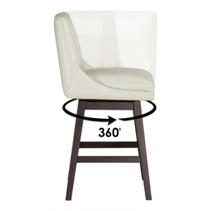 OSP Home Furnishings Allingham 26" Swivel Stool Cream / Dk Walnut