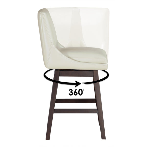 OSP Home Furnishings Allingham 26" Swivel Stool Cream / Dk Walnut