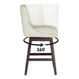 OSP Home Furnishings Allingham 26" Swivel Stool Cream / Dk Walnut