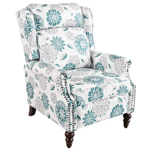 English Elm Christopher Knight Home® - 29.75" Push Back Recliner Chair with Wingback Design, Gourd Wooden Legs, Polyester Upholstery, Cozy Comfort White N763P201072Z