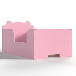 English Elm Toddler Bear Shaped Pine Floor Bed Low Profile Frame Safe Rounded Edges Kids Room W1580P373260