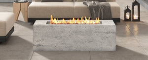 English Elm U_style Outdoor Propane Fire Pit Mgo Body 40000 Btu Patio Heater with Cover Beige+Grey N711P410545D