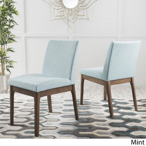 English Elm Dining Chair Set of Two Armless Upholstered Seats with Rubberwood Legs Modern Style Mint 58924.00MNT