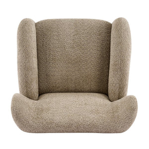 English Elm Wingback Boucle Accent Chair with Rounded Legs for Living Room or Reading Nook N776P376365D