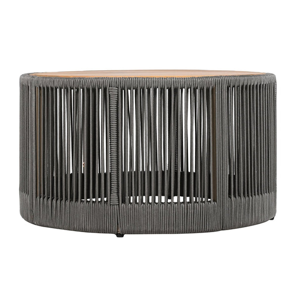 English Elm Christopher Knight Home® - Outdoor Rattan Rope & Acacia Wood Coffee Table – Stylish Weather-Resistant Patio Furniture Centerpiece N770P298632G